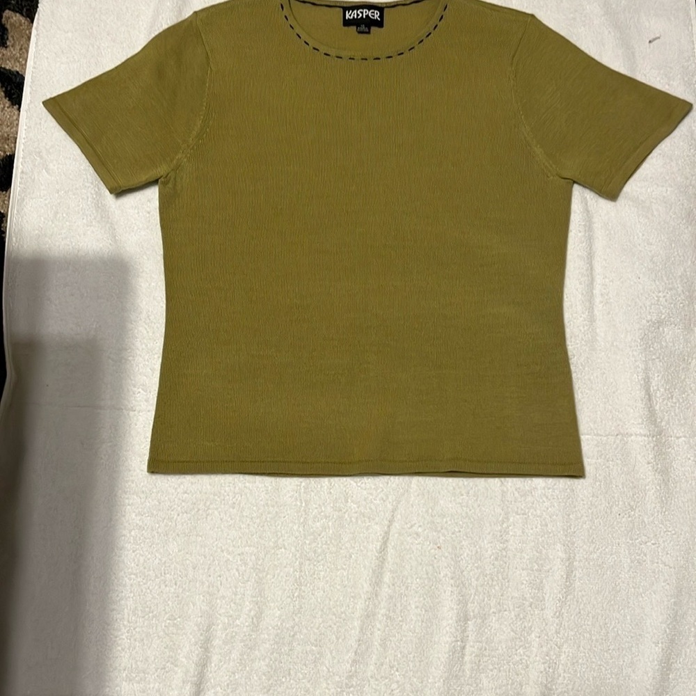 KASPER Olive Green Women's Top